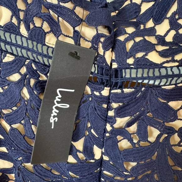 Lulu’s Large Divine Destiny Navy Blue Lace Midi Dress New with Tags - Picture 5 of 11